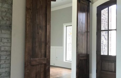 Custom dark wood barn doors