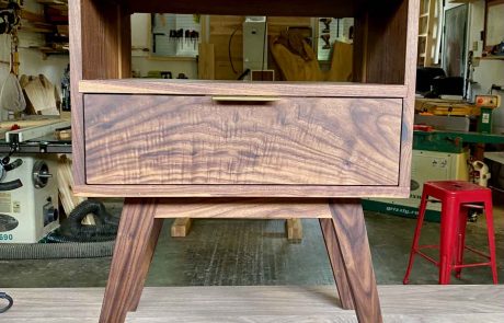 Dark wood modern night stand in progress