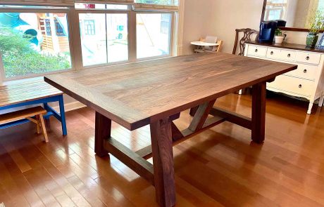 Handmade dark wood dining table