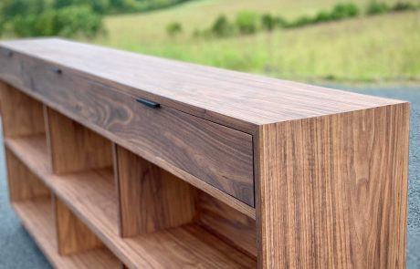 Close up detail of custom wooden cabinet